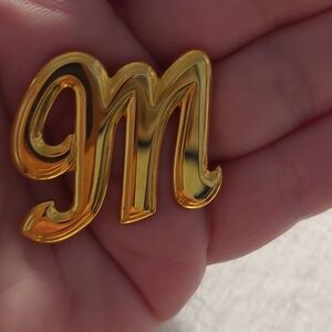Anne Klein Gold Letter M Brooch Nwt